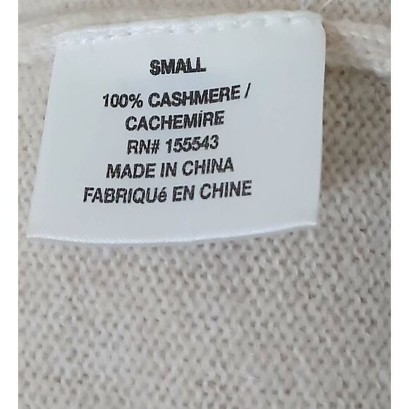 Sablyn cashmere sweater womens large 100% cashmere crew mockneck beige - Picture 6 of 7